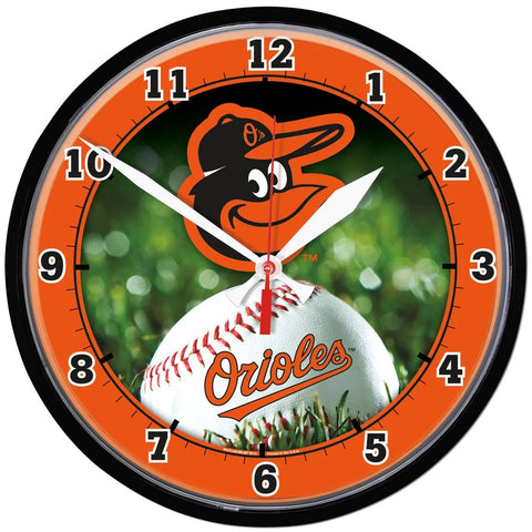 Baltimore Orioles 12.75" Black Rim Wall Clock