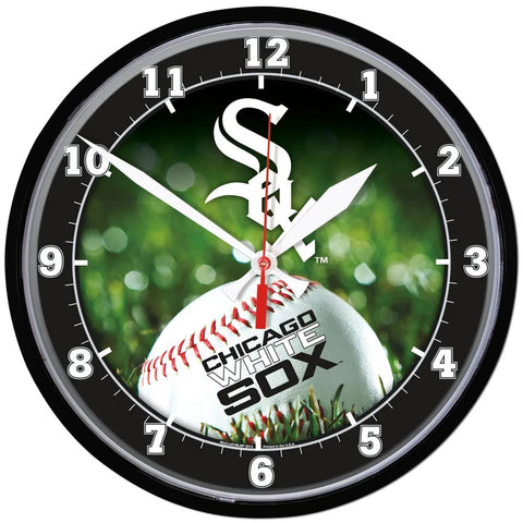 Chicago White Sox 12.75" Black Rim Wall Clock