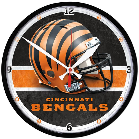 Cincinnati Bengals 12.75" Black Rim Wall Clock