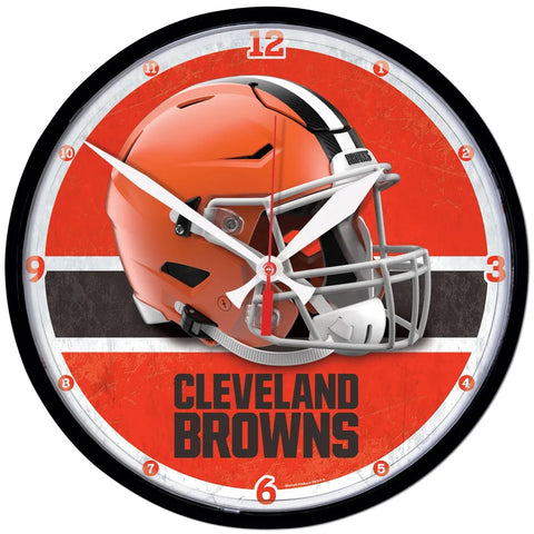 Cleveland Browns 12.75" Black Rim Wall Clock