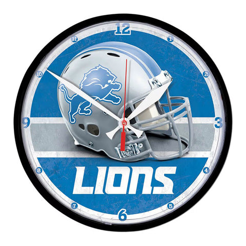Detroit Lions 12.75" Black Rim Wall Clock