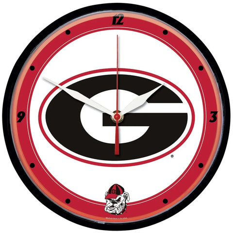 Georgia Bulldogs 12.75" Black Rim Wall Clock