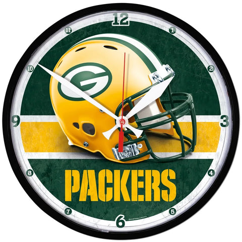 Green Bay Packers 12.75" Black Rim Wall Clock