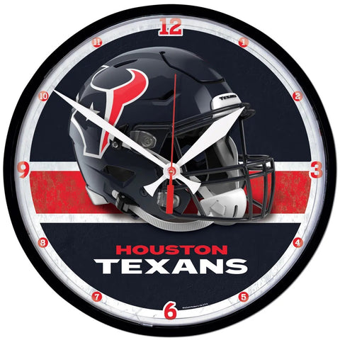 Houston Texans 12.75" Black Rim Wall Clock