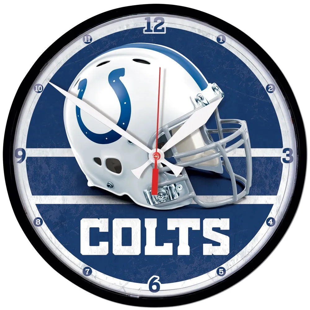 Indianapolis Colts 12.75" Black Rim Wall Clock