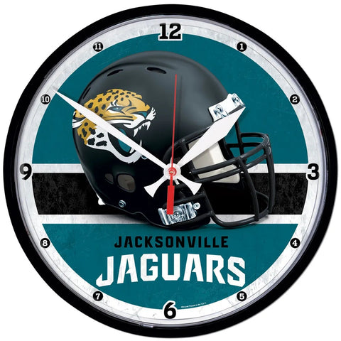 Jacksonville Jaguars 12.75" Black Rim Wall Clock