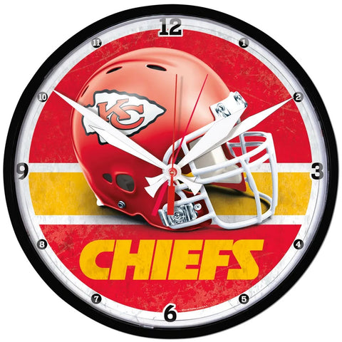 Kansas City Chiefs 12.75" Black Rim Wall Clock