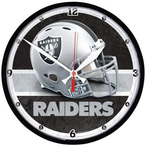 Las Vegas Raiders 12.75" Black Rim Wall Clock