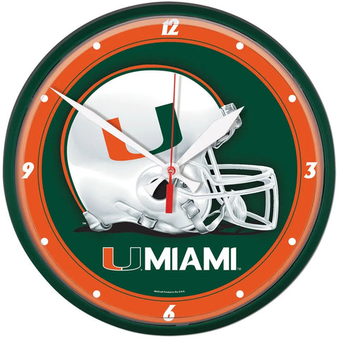 Miami Hurricanes 12.75" Black Rim Wall Clock