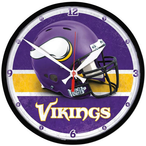 Minnesota Vikings 12.75" Black Rim Wall Clock