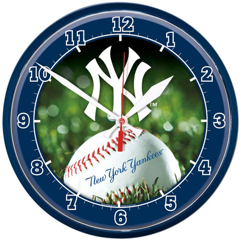 New York Yankees 12.75" Black Rim Wall Clock