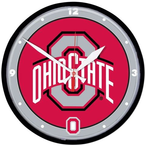 Ohio State Buckeyes 12.75" Black Rim Wall Clock