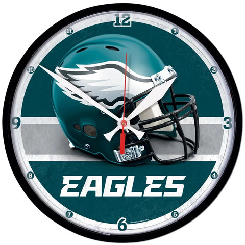 Philadelphia Eagles 12.75" Black Rim Wall Clock