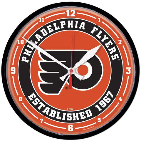 Philadelphia Flyers 12.75" Black Rim Wall Clock
