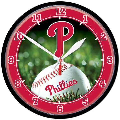 Philadelphia Phillies 12.75" Black Rim Wall Clock