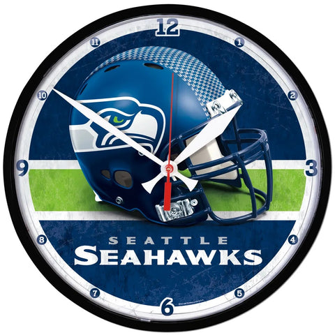 Seattle Seahawks 12.75" Black Rim Wall Clock
