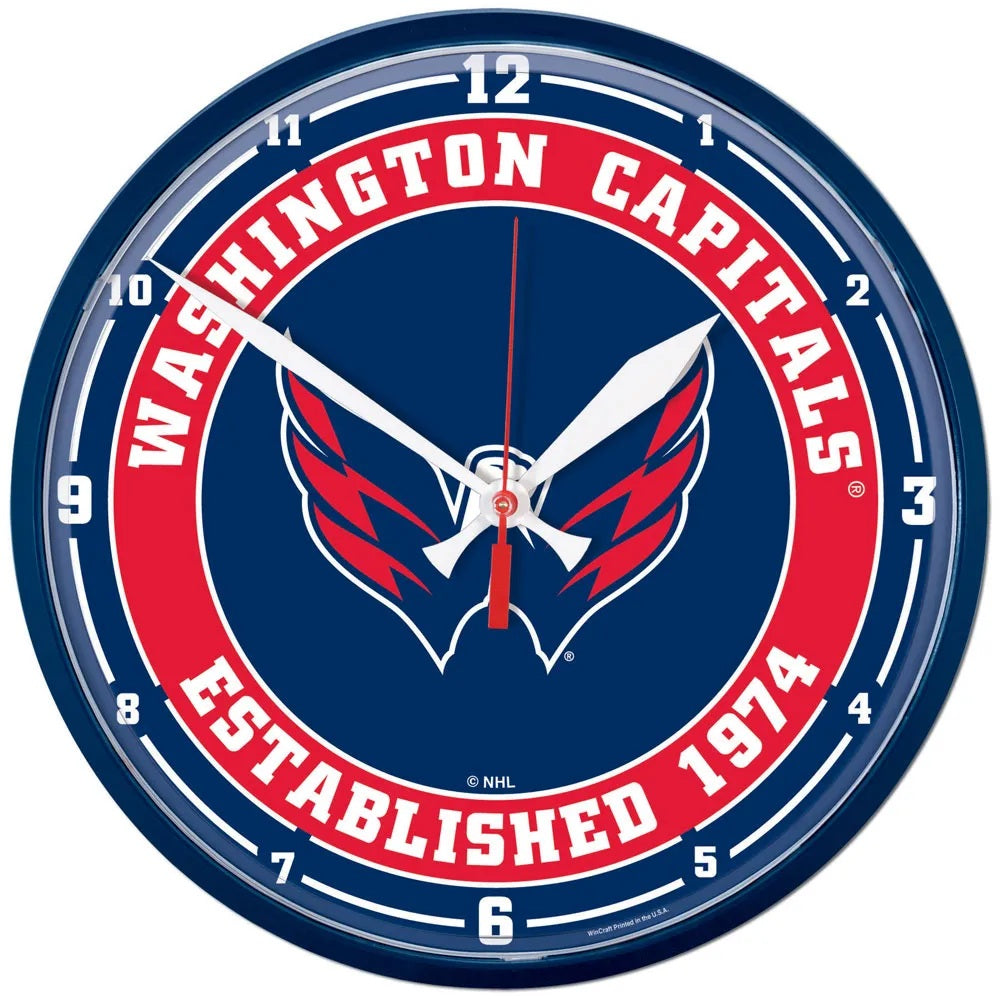 Washington Capitals 12.75" Black Rim Wall Clock