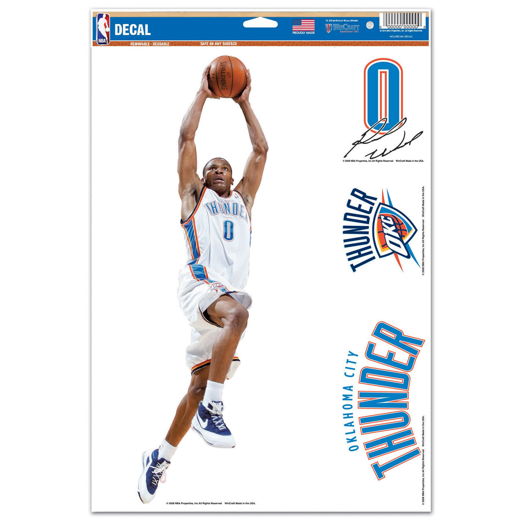 Oklahoma City Thunder Russell Westbrook 11" x 17" Player Decal Sheet