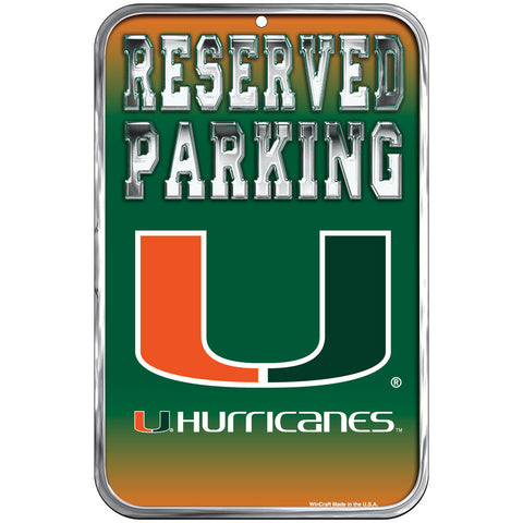 Miami Hurricanes 11" x 17" Plastic Sign