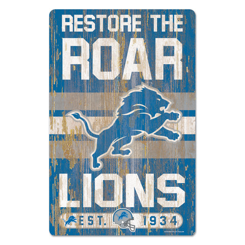 Detroit Lions 11" x 17" Slogan Wood Sign