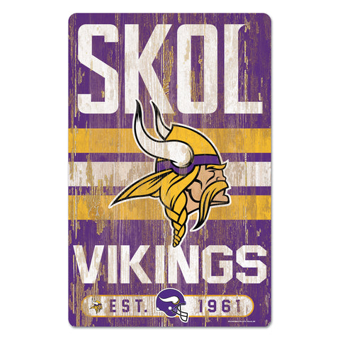 Minnesota Vikings 11" x 17" Slogan Wood Sign