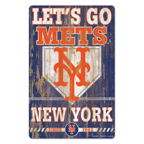 New York Mets 11" x 17" Slogan Wood Sign