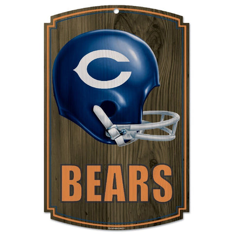 Chicago Bears 11" x 17" Retro Wooden Sign