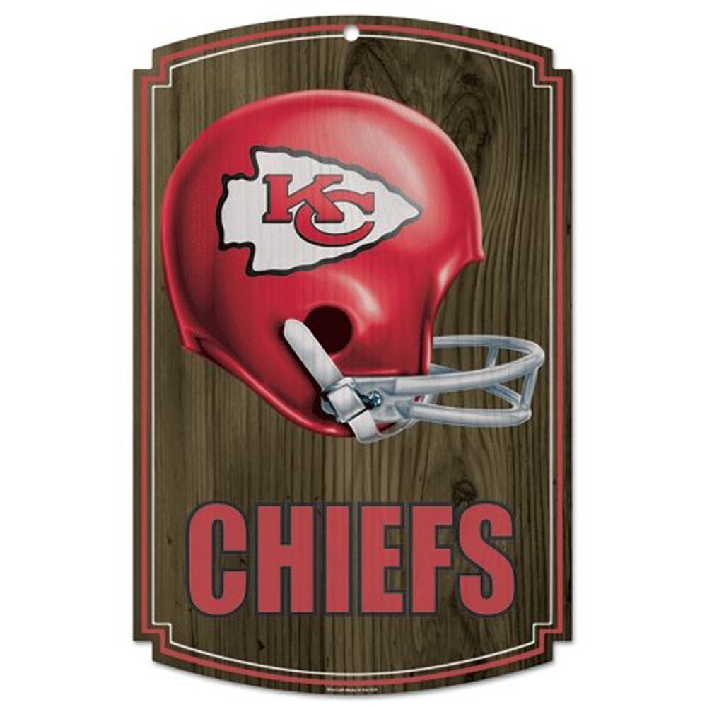 Kansas City Chiefs 11" x 17" Retro Wooden Sign
