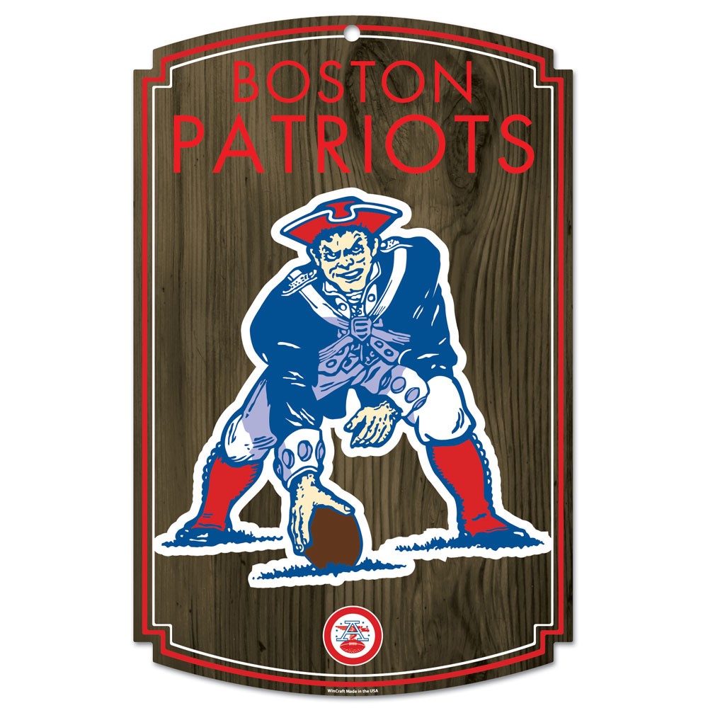 New England Patriots 11" x 17" Retro Wooden Sign