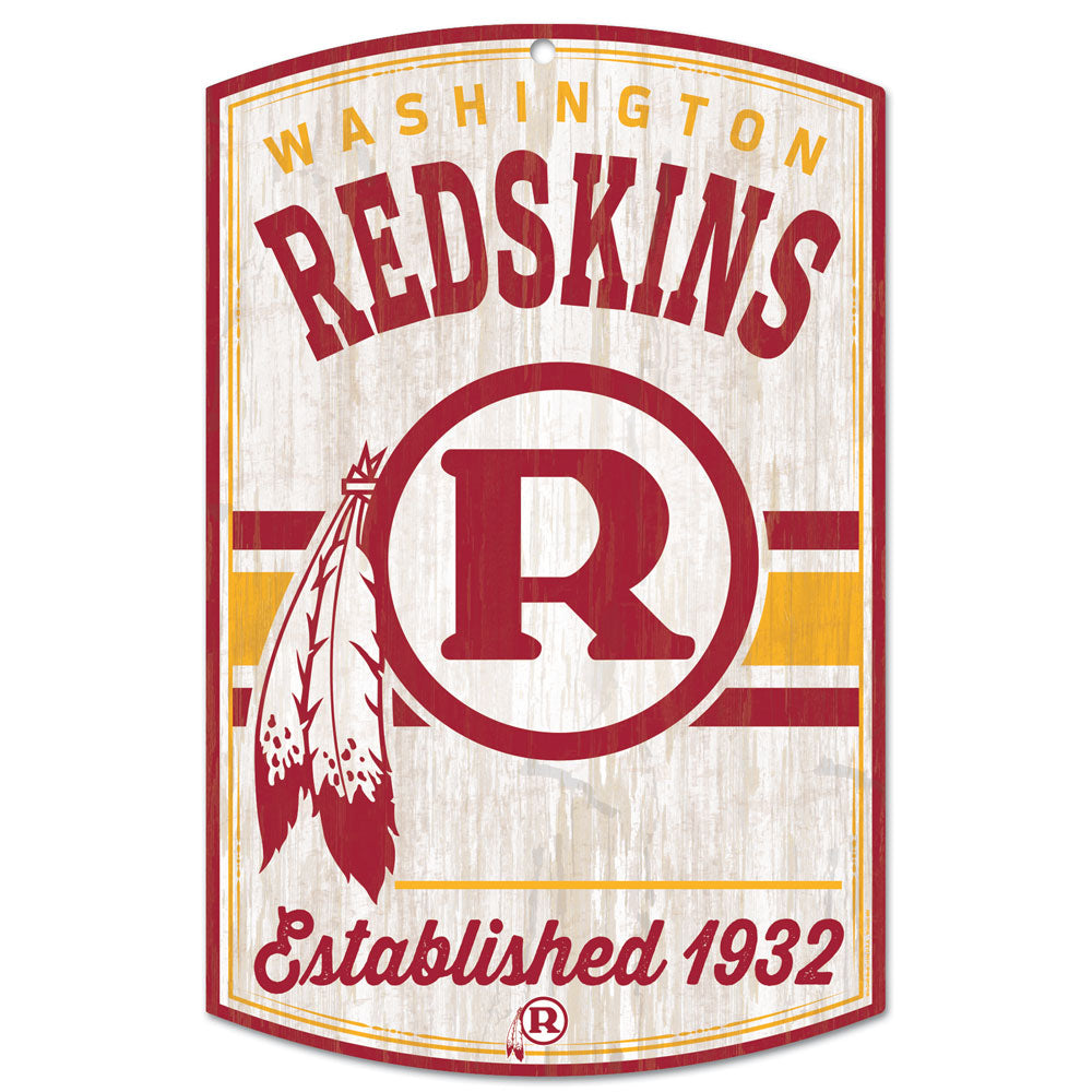 Washington Redskins 11" x 17" Retro Wooden Sign