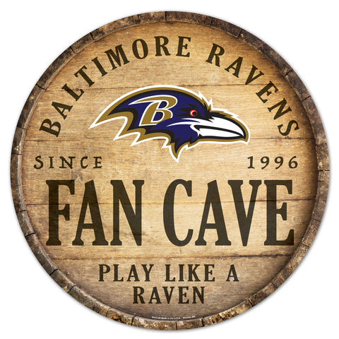 Baltimore Ravens 14" Fan Cave Barrel Sign