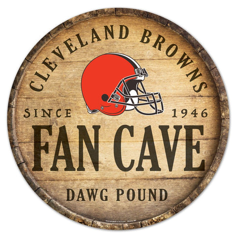 Cleveland Browns 14" Fan Cave Barrel Sign