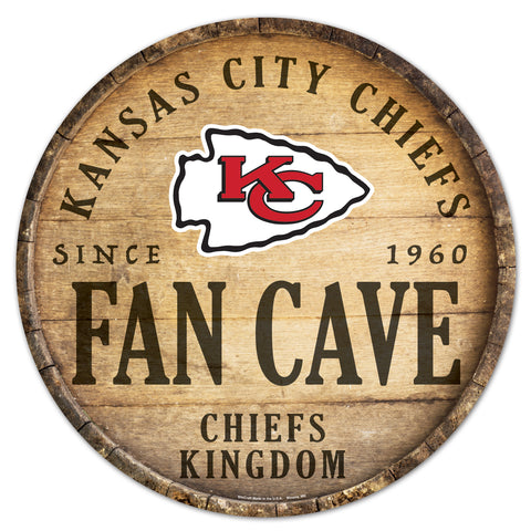 Kansas City Chiefs 14" Fan Cave Barrel Sign