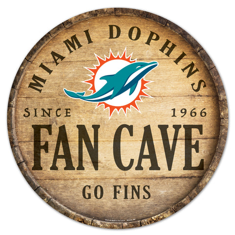 Miami Dolphins 14" Fan Cave Barrel Sign