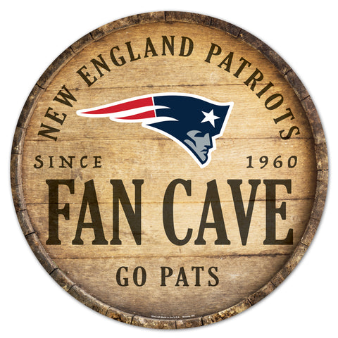 New England Patriots 14" Fan Cave Barrel Sign