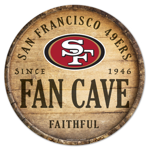 San Francisco 49ers 14" Fan Cave Barrel Sign