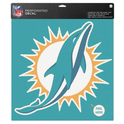 Miami Dolphins 17" x 17" Perforated Decal