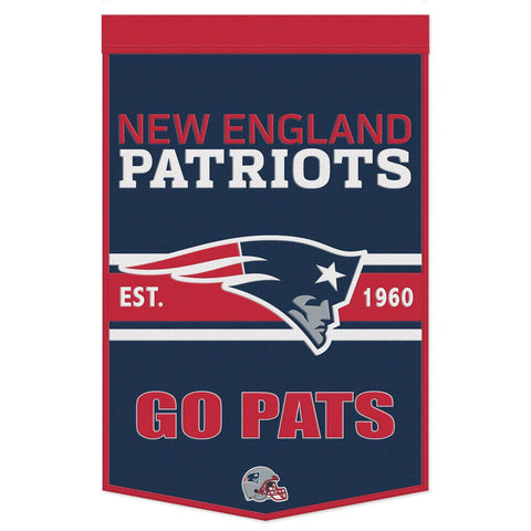 New England Patriots 24" x 38" Primary Wool Banner
