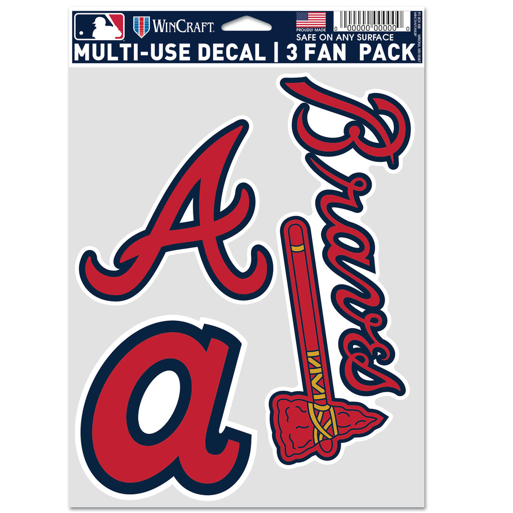 Atlanta Braves 3pc Fan Multi Use Decal Set