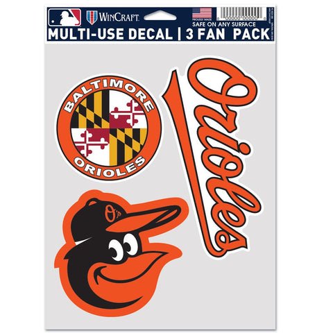 Baltimore Orioles 3pc Fan Multi Use Decal Set