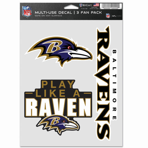 Baltimore Ravens 3pc Fan Multi Use Decal Set