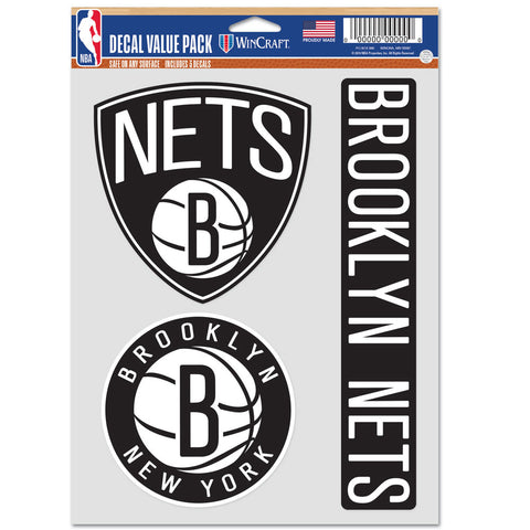 Brooklyn Nets 3pc Fan Multi Use Decal Set