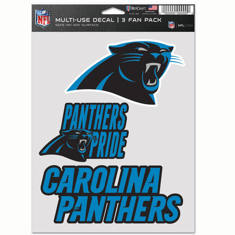 Carolina Panthers 3pc Fan Multi Use Decal Set