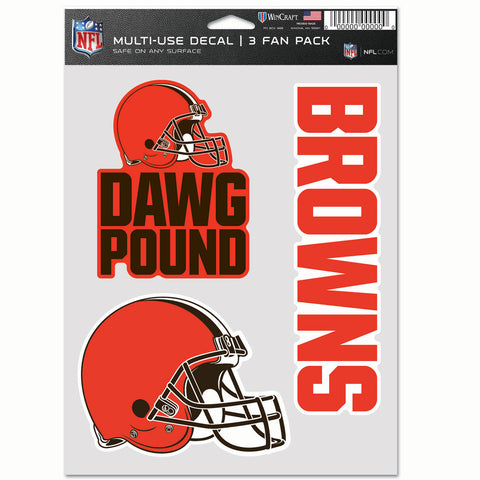 Cleveland Browns 3pc Fan Multi Use Decal Set