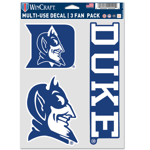 Duke Blue Devils 3pc Fan Multi Use Decal Set