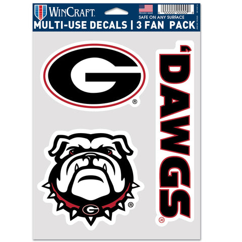 Georgia Bulldogs 3pc Fan Multi Use Decal Set
