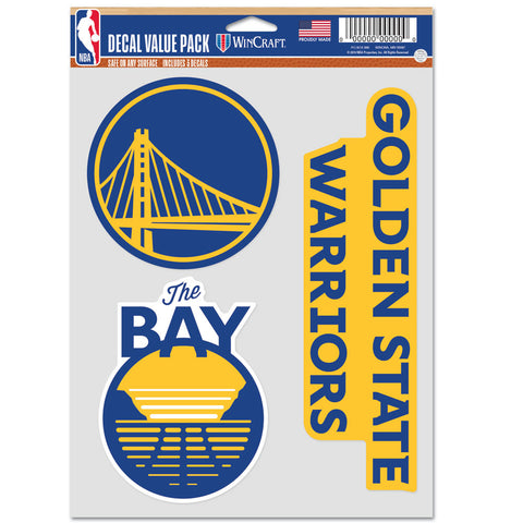 Golden State Warriors 3pc Fan Multi Use Decal Set