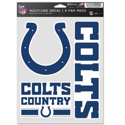 Indianapolis Colts 3pc Fan Multi Use Decal Set