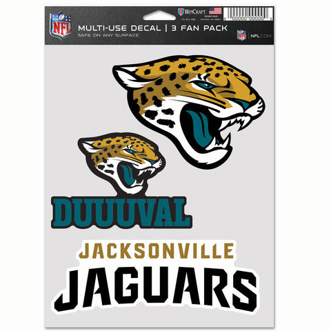 Jacksonville Jaguars 3pc Fan Multi Use Decal Set