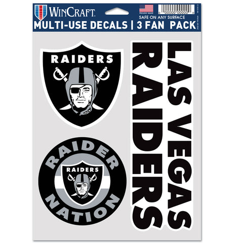 Las Vegas Raiders 3pc Fan Multi Use Decal Set